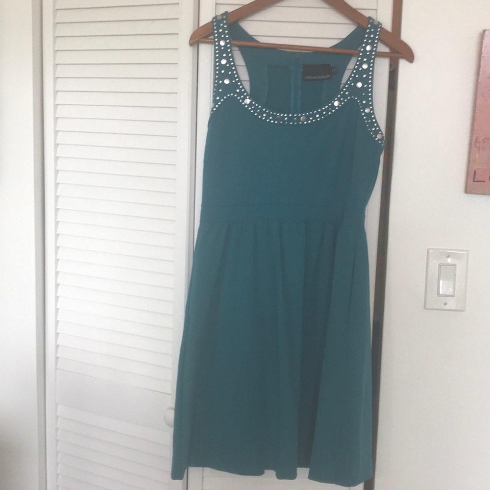 Cynthia Rowley deep turquoise fit and flare dress!